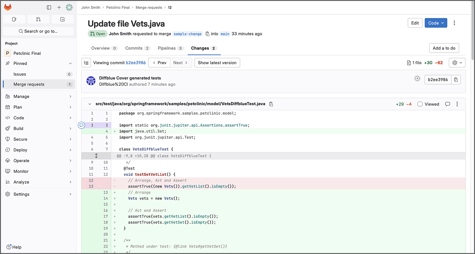 Code Change Diff