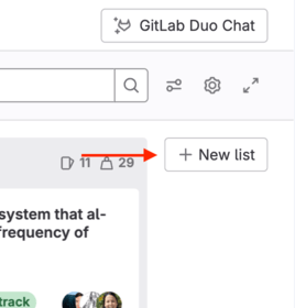 creating a new list in an issue board