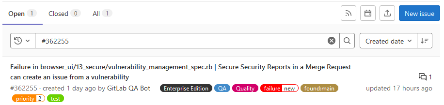 filter issues by specific ID